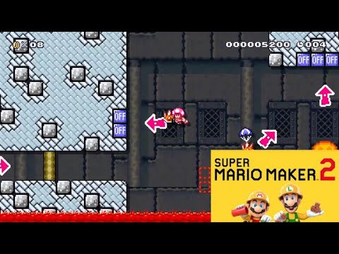 Super Mario Maker 2: 20 sec run POW- & ON/OFF-Block (ID:CQC-2WX-DDG)