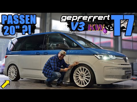 Erster VW T7 mit gepfeffert KW V3 / 20" Felgen Probe gesteckt. Geht das ?!