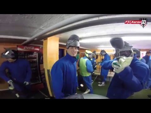 Der FC Aarau spielt Paintball