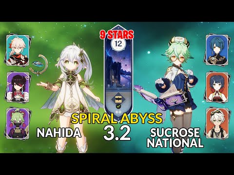 NEW 3.2 Spiral Abyss!!│C0 Nahida & Sucrose National | Floor 12 - 9 Stars | Genshin Impact F2P