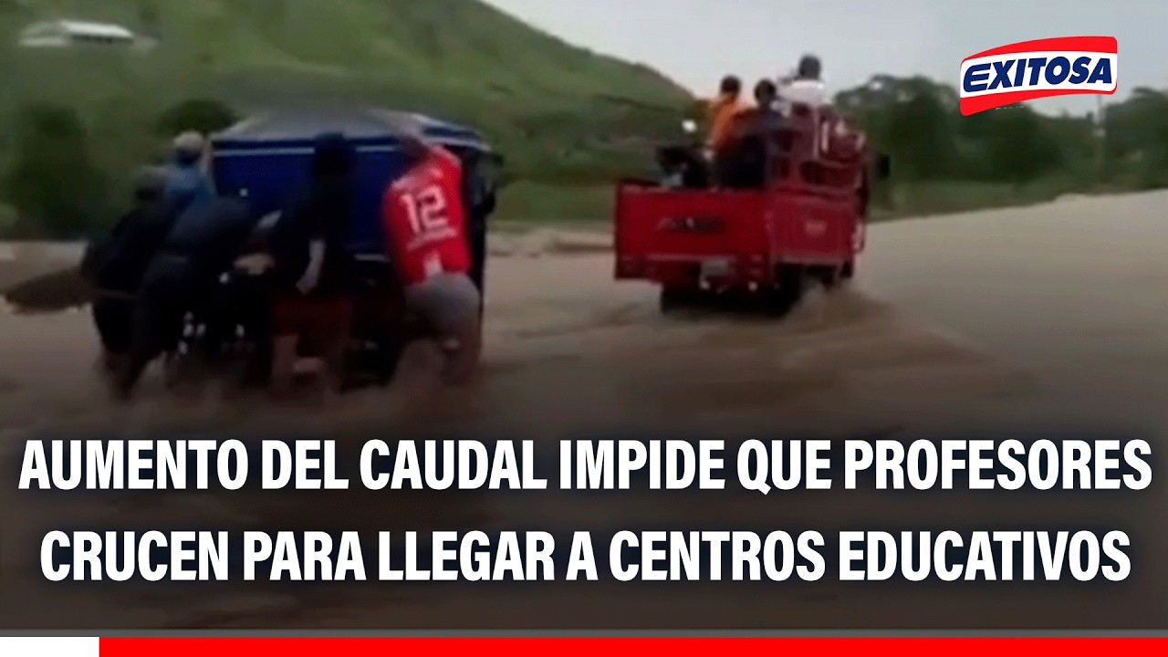 🔴🔵 Aumento del caudal del río Zaña impide que docentes crucen para llegar a los centros educativos