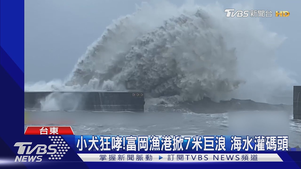 小犬狂哮!富岡漁港掀7米巨浪 海水灌碼頭
