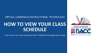 How to View your Class Schedule