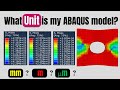 how to find the unit system for an abaqus model