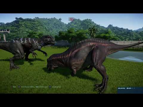 Jurassic World Evolution: Acrocanthosaurus vs Indominus rex (Base Genome)