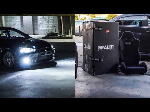 Evo X gets BRAUM Seats (unboxing) | LED EVERYTHING