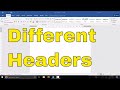 Different Headers On Different Pages Microsoft Word Tutorial