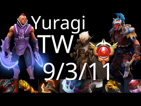 Yuragi Troll Warlord vs Anti-Mage, QOP, Jakiro - give gold to AM - dota2