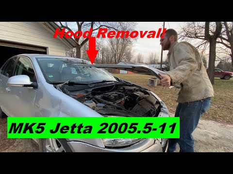 How to Replace Hood MK5 VW Jetta 2005.5 2006 2007 2008 2009 2010 2011 05 06 07 08 09 10 11
