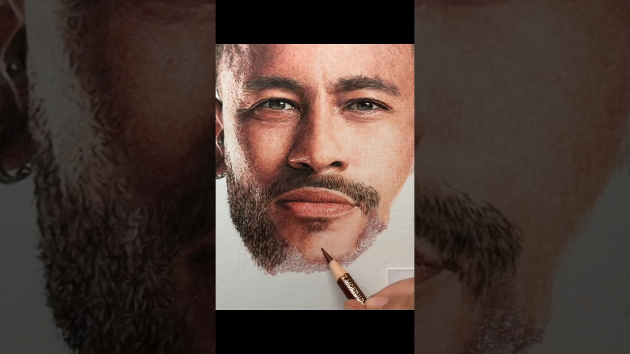 Drawing Neymar - Coloured pencils portrait| Artology #neymar #realisticdrawing #colouredpencilart