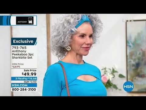 Antthony Peekaboo 3piece SharkbiteHem Top, Pant   Headba...