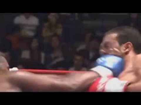 Bloody hell, his chin's almost removed from his face - Badr Hari gets a real hit.