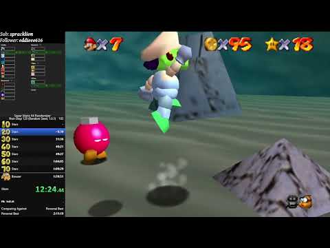 Super Mario 64 Randomizer - 120 Star Non-Stop (Random Seed) in 1:47:48