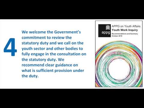 NYA Youth Work Summit 2018 - APPG findings (Annotated audio)