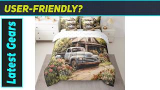 Amazing 7 Pieces Queen Size Retro Truck Comforter Set: Ultimate Rustic Comfort!