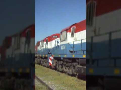 TREN LOCOMOTORAS N.C.A. en PÉREZ #alco #nca, #N.C.A. #ALCO RSD16,, #EMDGR12W, #locomotoras, #train