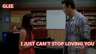 Glee-I Just Can&#39;t Stop Loving You (Lyrics/Letra)