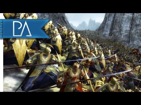 Battle for Mountain Pass: Elven Alliance - Third Age Total War Mod Gameplay