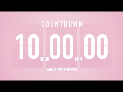 10 Hour Countdown Timer 🌸 Flip Clock with Simple Beeps 🔔