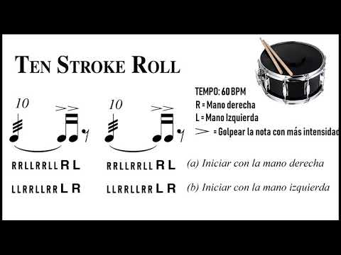 11. Ten Stroke Roll – 40 RUDIMENTOS | Clases de Batería (FULL AUDIO )