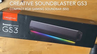 Video thumbnail for Soundblaster GS3 Compact RGB Gaming Sounbar Unboxing by AlphaReview