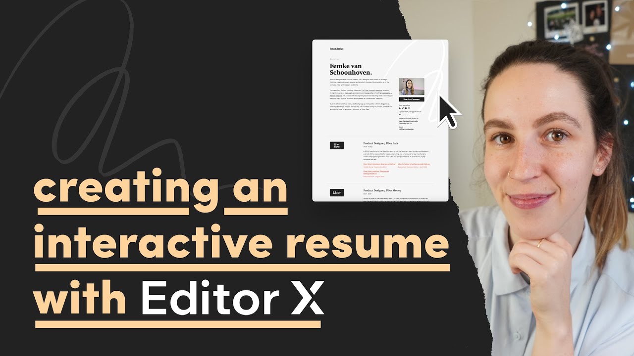 Creating an interactive resume with Editor X