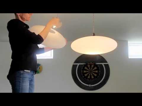 Changing a bulb and straightening Etheletta  3-Drop light