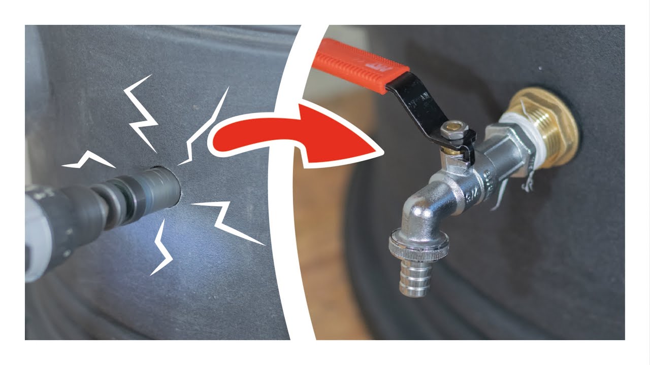 Comment raccorder une bride avec robinet à votre cuve à eau en 2 minutes ! Faites-le vous-même