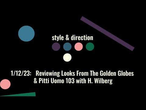 1/12/23:  Reviewing Looks from The Golden Globes and Pitti Uomo 103 with H.Wilberg