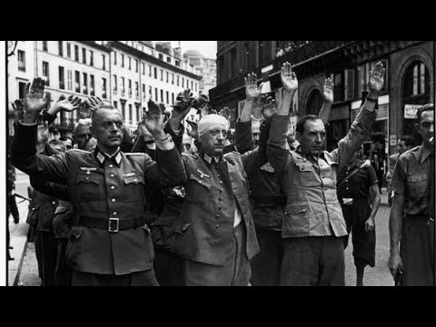 ww2: German soldiers surrender (colour footage)