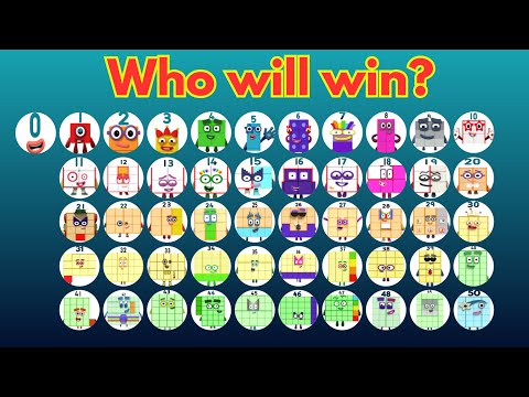 51 NUMBERBLOCKS Marble Race In Algodoo- Who will Be The CHAMPION??