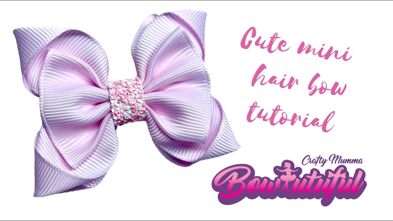 Cute ribbon hair bow tutorial using 2.5cm wide ribbon / how to make hair bows / laço de fita