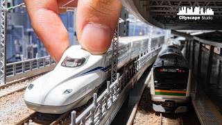 【新橋ジオラマ前編】新幹線が走る新橋駅をNゲージで再現【鉄道模型】