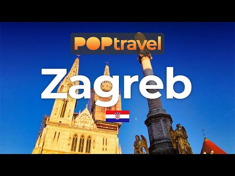 ZAGREB, Croácia 🇭🇷- Tour noturno (com mapa) - 4K 60fps (UHD)