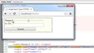 Form Input Type - range: HTML5