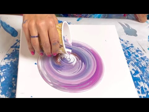 Ring Pour & Chameleon Cell Spiral 🌀 IT ACTUALLY WORKED 🌀 acrylic paint pour, abstract fluid art