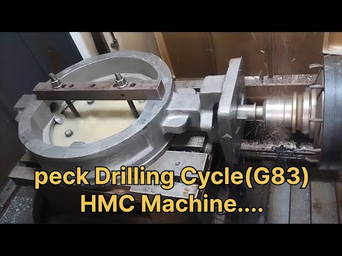 Peck Drilling Cycle G83 Hmc machine..#hmc #vmc #vmcwork #cnc #youtube #viral #programming #vlog 