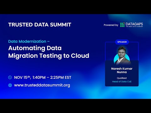 Automating Data Migration Testing to Cloud Data Warehouse - Trusted Data Summit