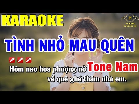 Karaoke Tình Nhỏ Mau Quên Tone Nam Nhạc Sống | Trọng Hiếu