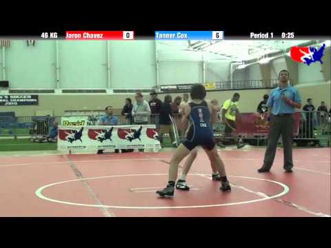 Jaron Chavez vs. Tanner Cox at 2013 ASICS FILA Cadet Nationals - GR