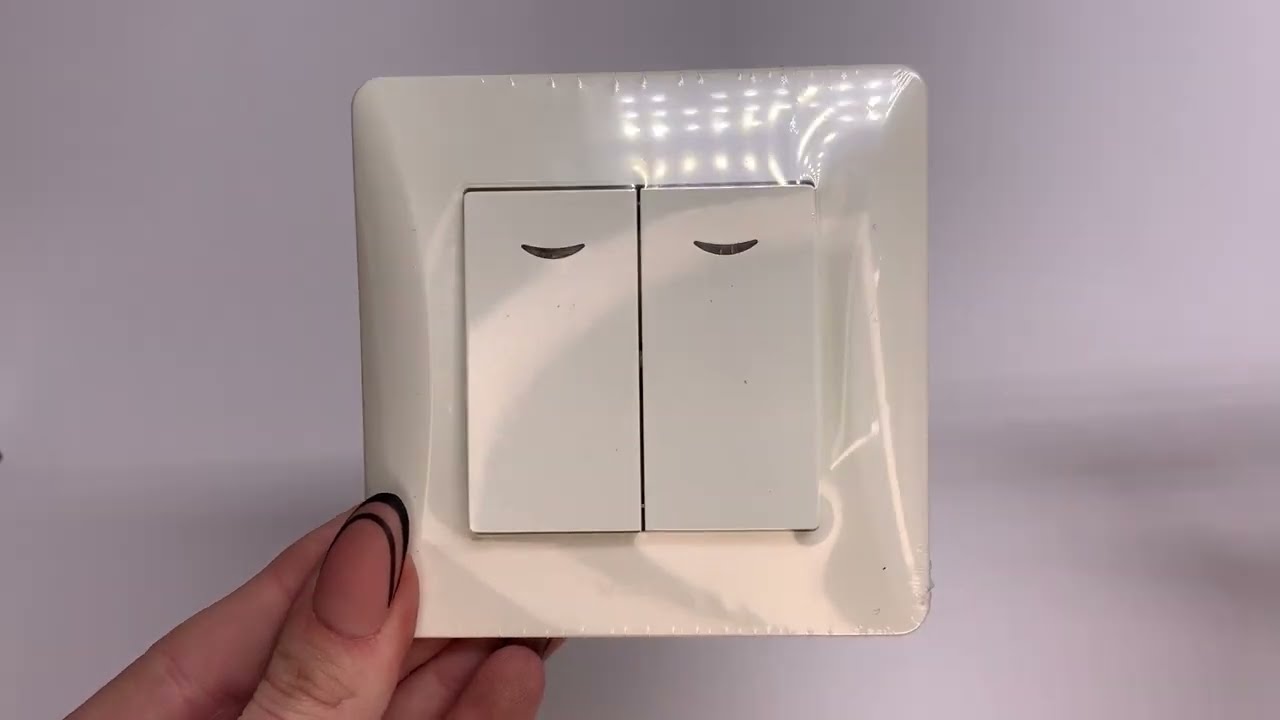 Выключатель двухклавишный с подсветкой VIDEX BINERA белый VF-BNSW2L-W