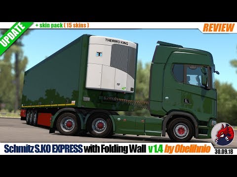 ETS2 (1.32) | trailer mod "Schmitz S.KO EXPRESS with Folding Wall" v1.4 (+15 SKINS) by Obelihnio