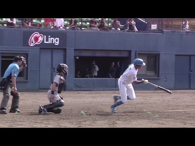 【ファーム】期待に応える一打!! ファイターズ・水谷瞬 三遊間を破る勝ち越しタイムリー!! 2025年5月13日 北海道日本ハムファイターズ 対 読売ジャイアンツ