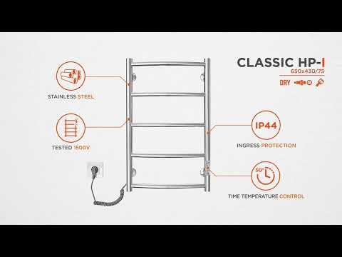 Электрический полотенцесушитель Mario Классик НР-І TR К 2.3.0113.10.P (4820111356539, 650x430, хром/сатин/белый глянец/черный матовый/золото/бронза, универсальный, с таймером)