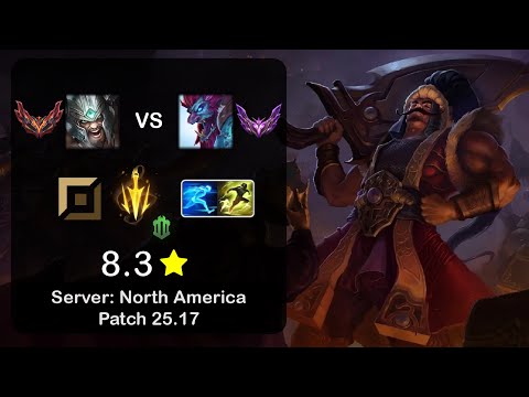 Tryndamere Top vs Trundle - NA GrandMaster - Patch 25.17