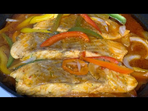 STEW SALMON IN SAUCE || HOW TO MAKE FISH|| SALMON AND GRITS CARIBBEAN STYLE