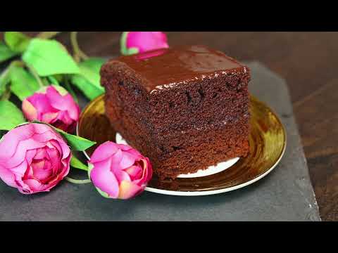 Moist Chocolate Cake with  Chocolate Ganache Fudge Topping - Episode 2029