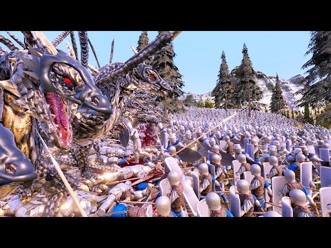 250 DRAGON LAY SIEGE TO MEDIEVAL CASTLE- Ultimate Epic Battle Simulator - UEBS