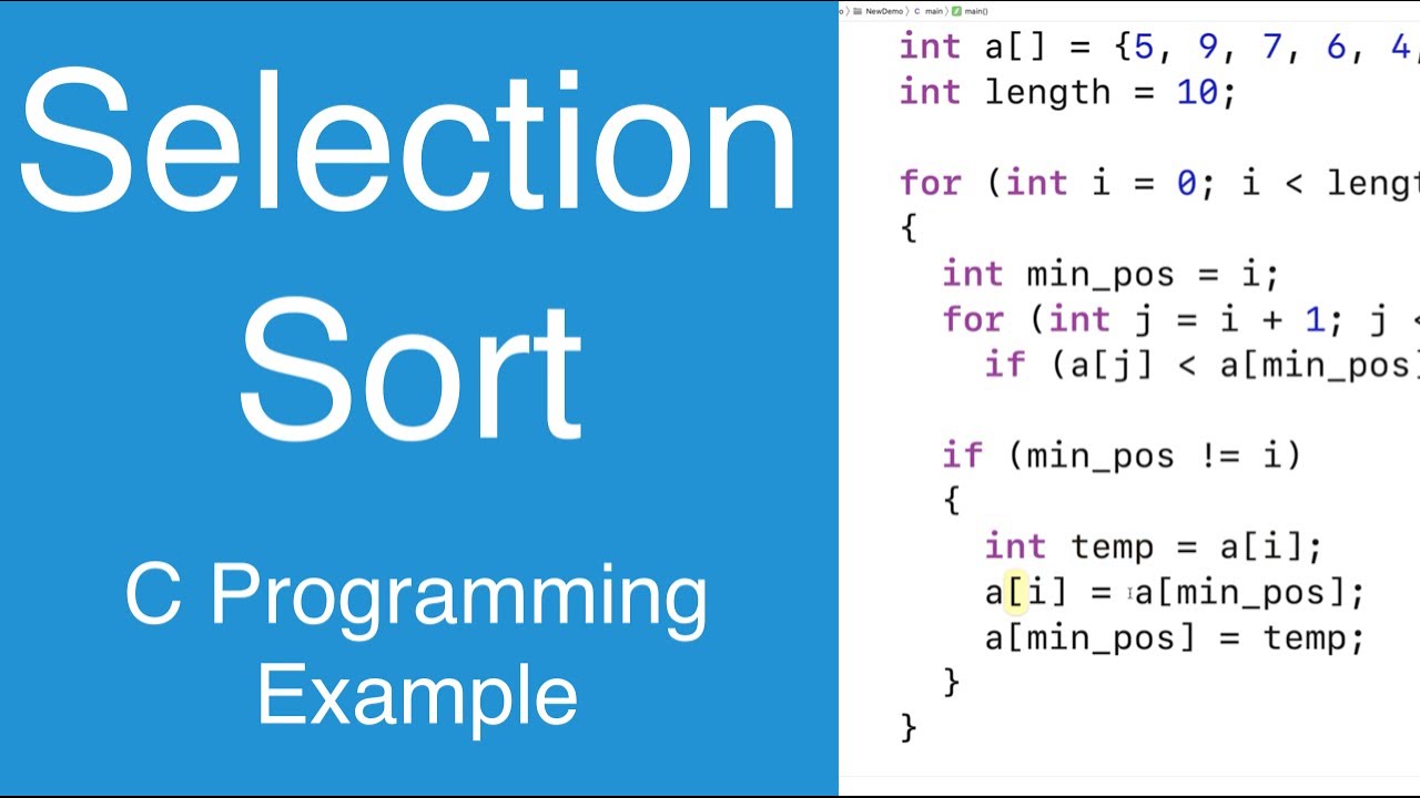 Selection Sort | C Programming Example