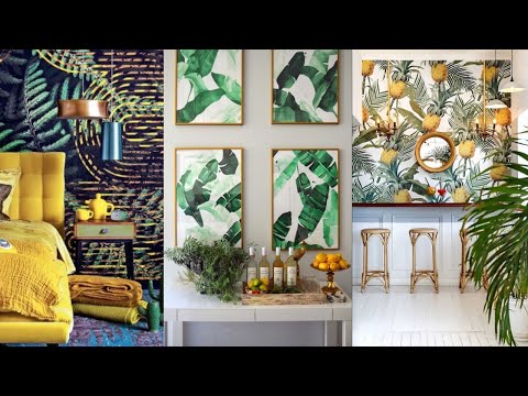 Tropical Home Decor and Design Ideas. Tropical Decoration for 2021 Spring Summer.